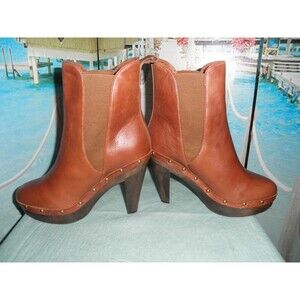 NEW "SKIN BY NUDE" BOOTS CHESTNUT, SIZE 9 (41) MED. WIDTH, MID CALF (HEEL 4.5")